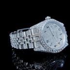 Circle Iced Out Men’s Watch – White and Orange with Pavé Diamonds ELV-DW-028