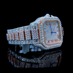 Square Iced Out Men’s Watch – White with Pare Diamonds ELV-DW-018