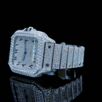 Square Iced Out Men’s Watch – White with Pare Diamonds ELV-DW-017