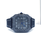 Square Iced Out Men’s Watch – White with Pare Diamonds ELV-DW-016