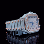 Square Iced Out Men’s Watch – White with Pure Diamonds ELV-DW-008