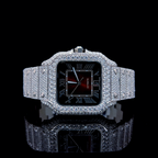 Square Iced Out Men’s Watch – White with Pure Diamonds ELV-DW-007