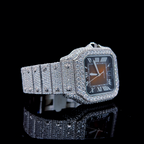 Square Iced Out Men’s Watch – White with Pure Diamonds ELV-DW-007