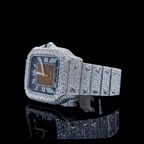 Square Iced Out Men’s Watch – White with Pure Diamonds ELV-DW-007