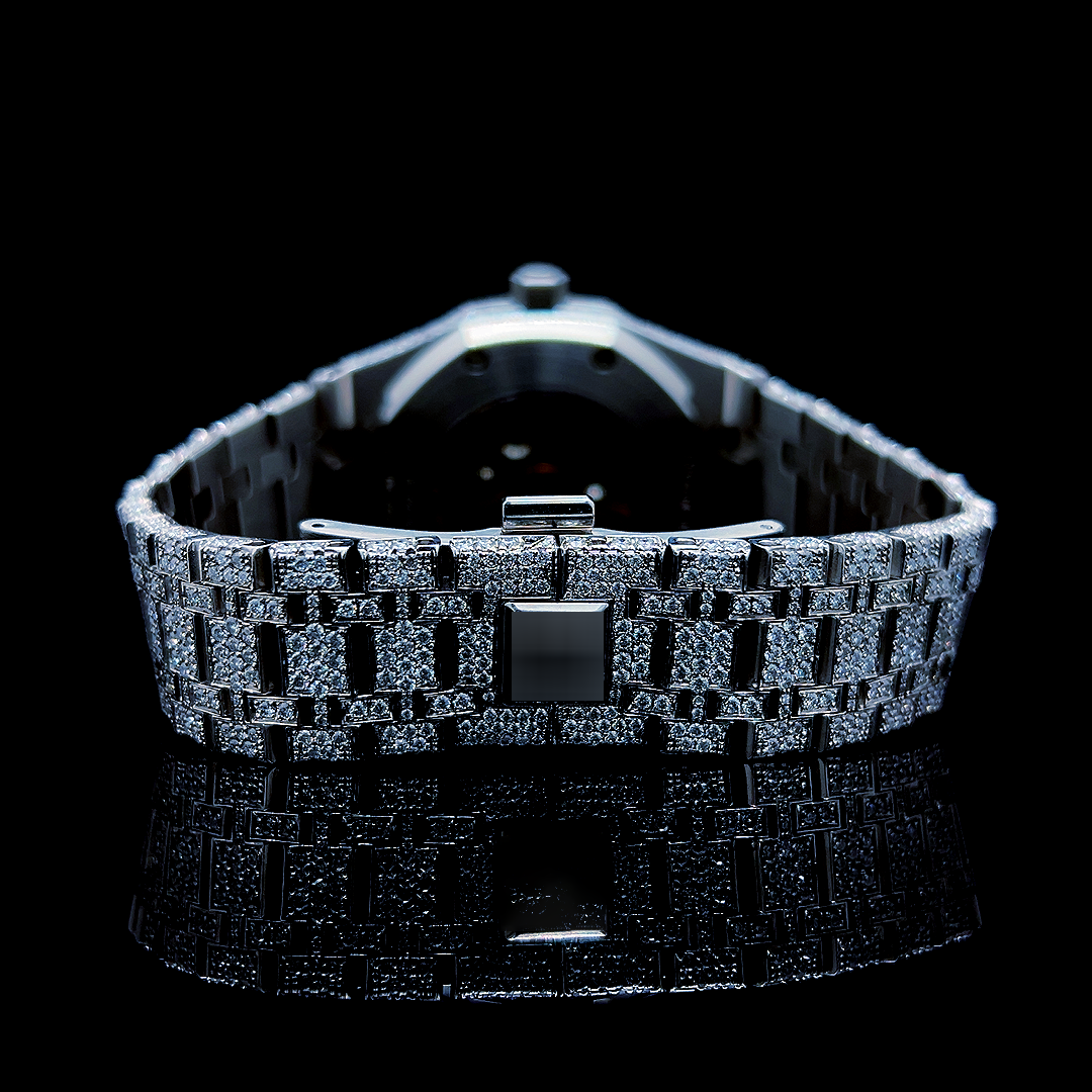 Circle Iced Out Men’s Watch – White with Pure Diamonds ELV-DW-004