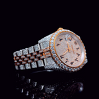 Circle Iced Out Men’s Watch – White and Orange with Pure Diamonds ELV-DW-001