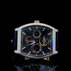 Square Iced Out Men’s Watch – White with Pavé Diamonds ELV-DW-029