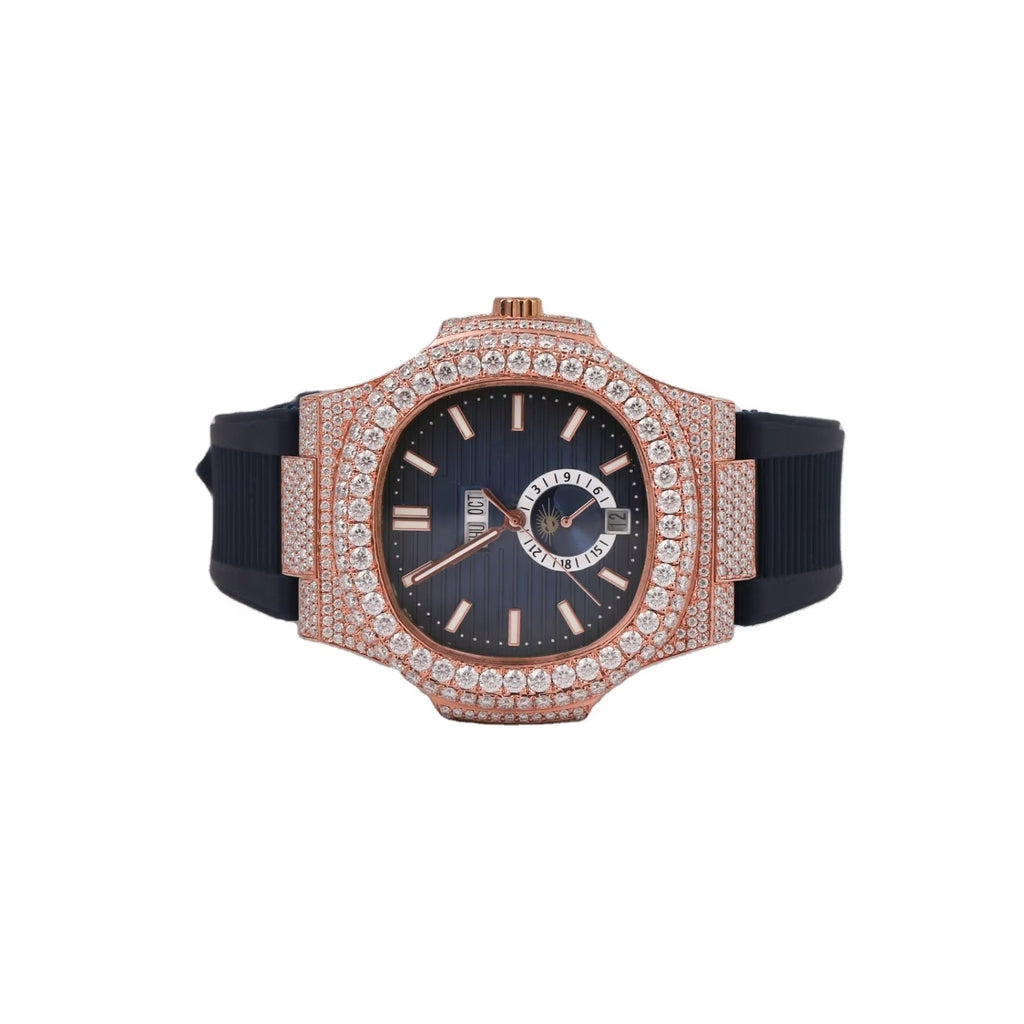 Elvora Crystal Bezel Black Watch for Women