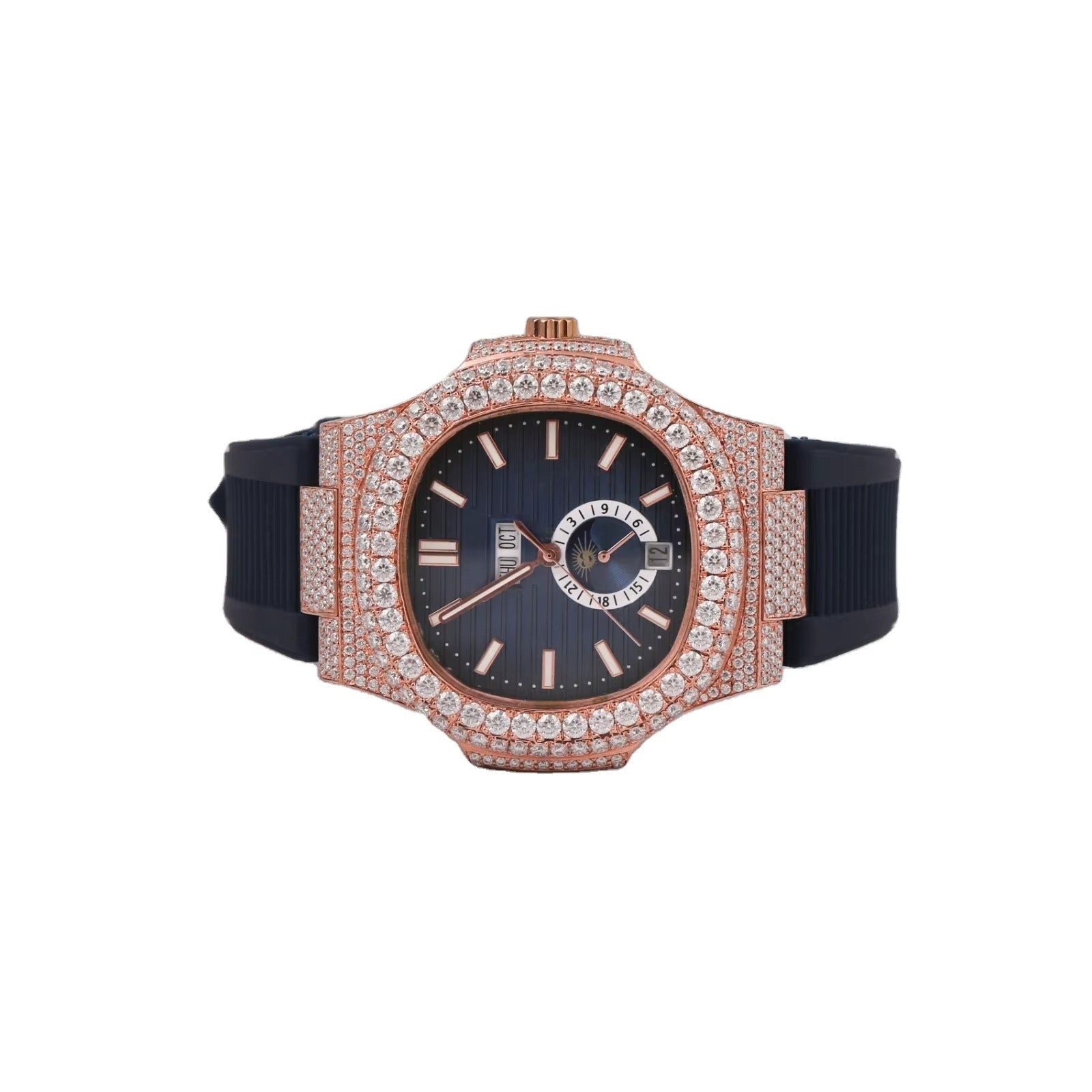 Elvora Crystal Bezel Black Watch for Women